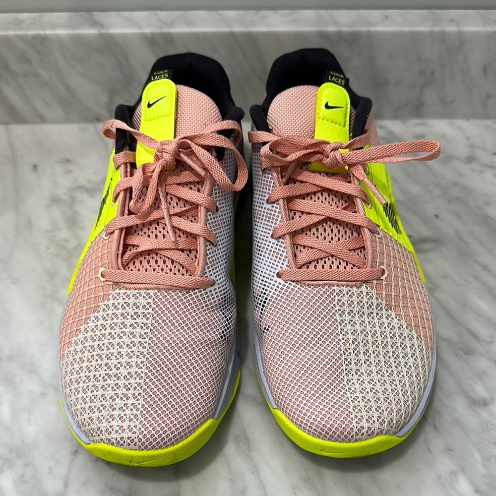 Nike Pink and Neon Green Athletic Shoes